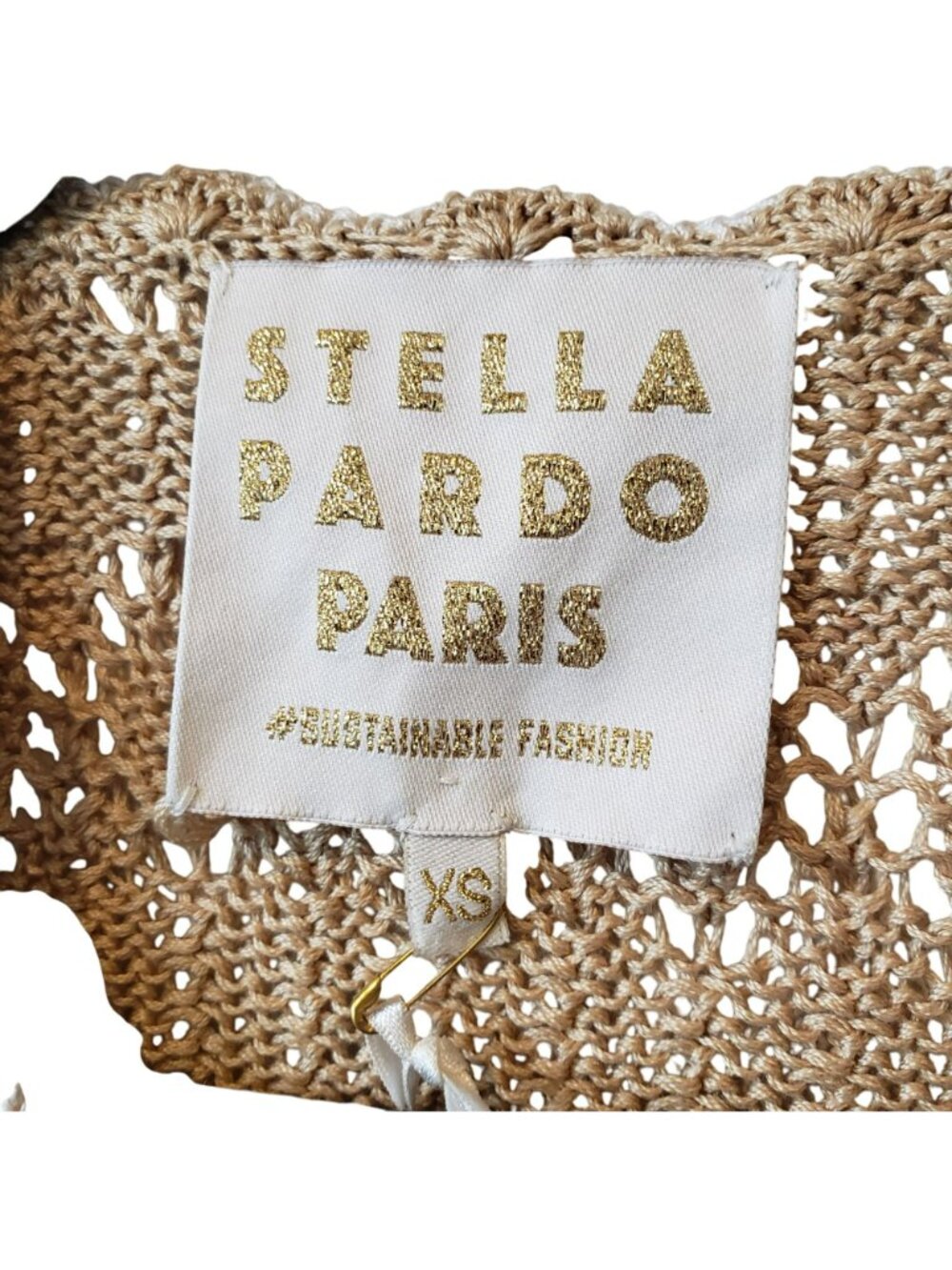 Stella Pardo Paris $550 Crochet Knit Sweater Dress Coquette 90s Cottage Core - Picture 5 of 15